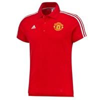 Manchester United 3 Stripe Polo Red