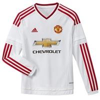 manchester united away shirt 201516 long sleeve kids white