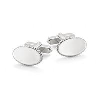 Mappin & Webb Plain Oval Sterling Silver Cufflinks