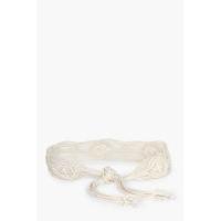 macrame crochet beach belt cream