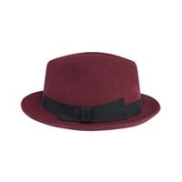 maroon henley trilby hat