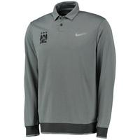 Manchester City Transition Polo - Long Sleeve Charcoal