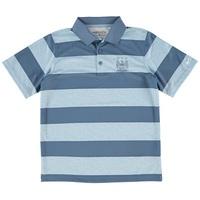 manchester city bold stripe polo kids blue