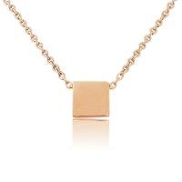 Mark Milton 9ct Rose Gold Square Slider Pendant Necklace