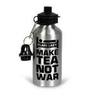 MAKE TEA NOT WAR SILVER DRINKS BOTTLE