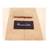 Massimo Dutti Silk Tie Cream With Tiny Red Dots