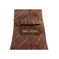 Marc Jacobs Silk Tie Aubergine With Silver Blue Stripe