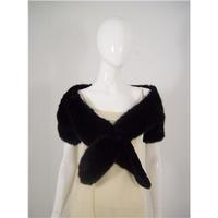 mandolin black faux fur stole wrap size smallmedium