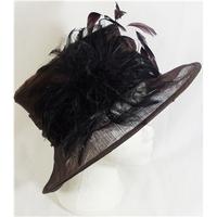 Mad Hatter - brown occasion hat with feathers