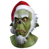 Mask Head & Neck Green Santa Monster