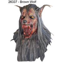 Mask Head & Neck Werewolf Brown Wolf