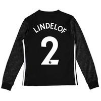 Manchester United Away Shirt 2017-18 - Kids - Long Sleeve with Lindelo, Black