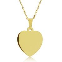 Mark Milton 9ct Yellow Gold Engraving Heart Pendant Necklace