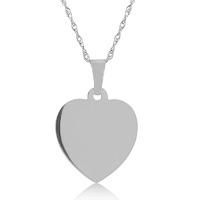 Mark Milton 9ct White Gold Engraving Heart Pendant Necklace
