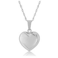 Mark Milton 9ct White Gold Small Puffed Heart Pendant Necklace