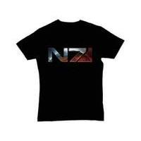 Mass Effect 3 Chrome N7 Logo Medium T-shirt Black (ge1168m)