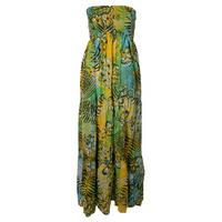 Madam Rage Green Tropical Maxi Dress