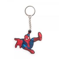 marvel comics spider man unisex swinging into action rubber keychain