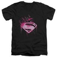 Man Of Steel - Pink Splatter V-Neck