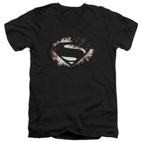 man of steel mos shield fracture v neck