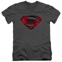 Man Of Steel - Red And Black Glyph V-Neck