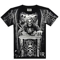 Male 3D Printing Death Skull Short-Sleeve Cotton T-Shirt