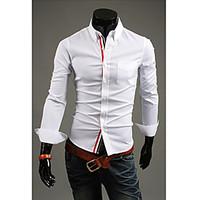 mans long sleeve pure color cotton shirts