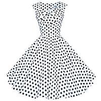 Maggie Tang Women\'s 50s VTG Retro Polka Dot Rockabilly Hepburn Pinup Business Swing Dress 567