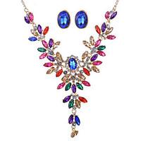 May Polly Gem Diamond Earrings Necklace exaggerated fashion banquet set