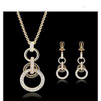 May Polly Europe and the United States 18K Gold Plated Necklace Earrings Set