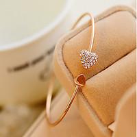 May Polly Full diamond heart-shaped love bracelet open personality