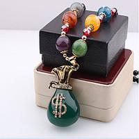 May Polly European style purse Pendant Necklace Beads long drop of oil