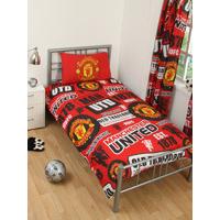 Manchester United FC Patch Single Duvet Cover and Pillowcase Set