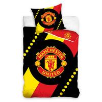 Manchester United FC Stripes Single Cotton Duvet Cover & Pillowcase Set