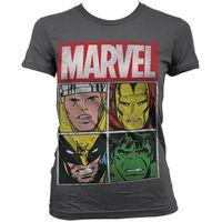 marvel comics womens t shirt thor iron man wolverine hulk panels