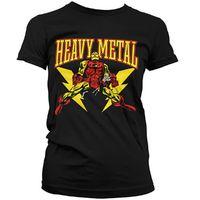 marvel womens t shirt iron man likes heavy metal