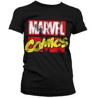 Marvel Comics Womens T Shirt - Classic Distressed Marvel Logo
