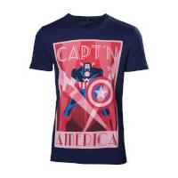 Marvel Men\'s Captain America T-Shirt - Navy - S