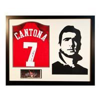 manchester united fc cantona signed shirt silhouette