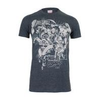 marvel mens band of heroes t shirt dark heather s