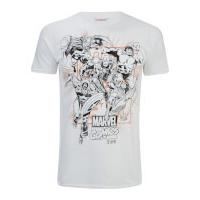 marvel mens band of heroes t shirt white xxl