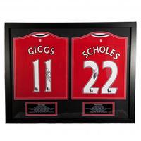 manchester united fc giggs ampampamp scholes signed shirts dual framed