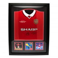 manchester united fc sheringham ampampamp solsksjaer signed shirt fram ...