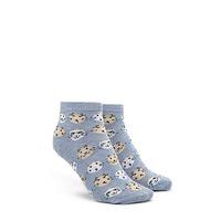 marled knit cat ankle socks