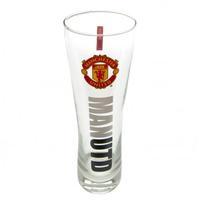 manchester united fc tall beer glass