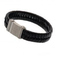 Manchester United F.C. Single Plait Leather Bracelet