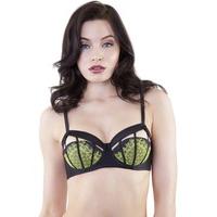 mariela black amp chartreuse bra size 34dd