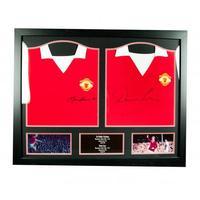 Manchester United F.C. Charlton &amp;amp; Law Signed Shirts (Dual Framed)