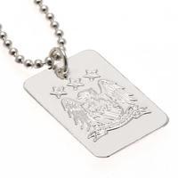Manchester City F.C. Silver Plated Dog Tag &amp;amp; Chain EC