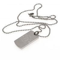 Manchester United F.C. Engraved Crest Dog Tag &amp;amp; Chain